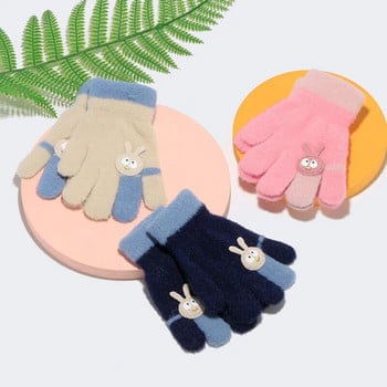 Χαριτωμένα κινούμενα σχέδια Κουνέλι Χειμερινά ζεστά μωρουδιακά γάντια για παιδιά Γάντια πλεκτά αγόρια κορίτσια Παιδικά γάντια με πλήρες δάχτυλο Варежки Детские