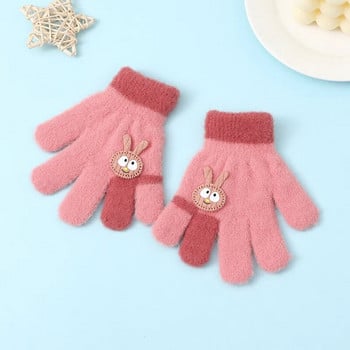 Χαριτωμένα κινούμενα σχέδια Κουνέλι Χειμερινά ζεστά μωρουδιακά γάντια για παιδιά Γάντια πλεκτά αγόρια κορίτσια Παιδικά γάντια με πλήρες δάχτυλο Варежки Детские