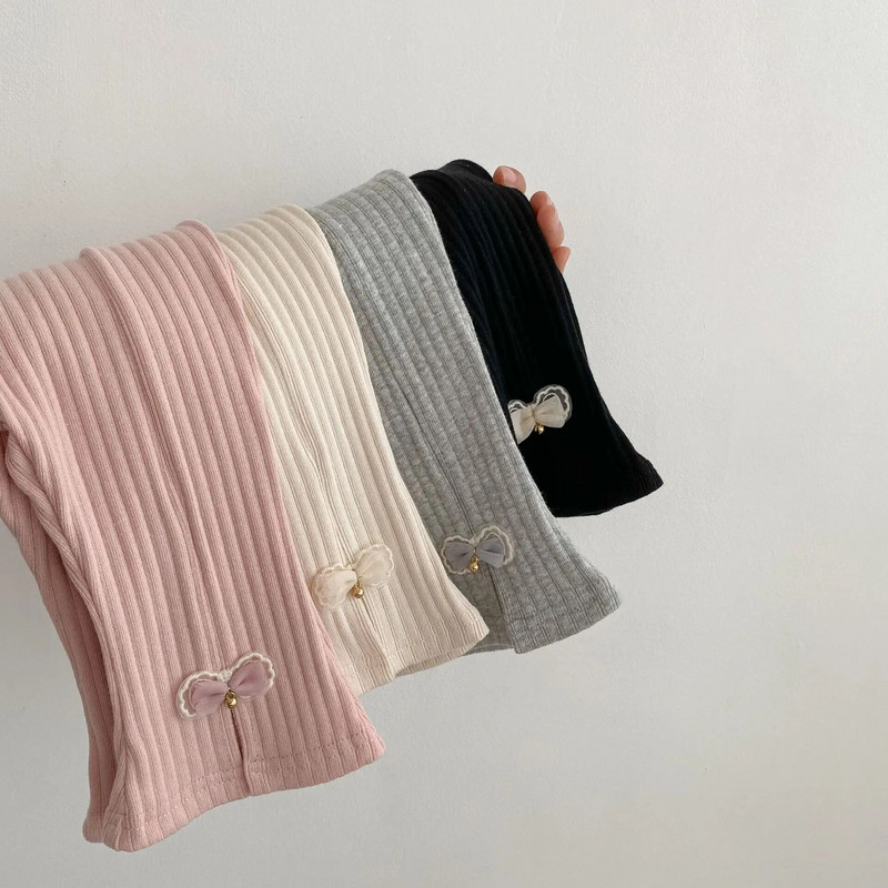 2023. aasta uus lastele mõeldud väikelastele, tüdrukutele, ühevärvilised kõrge vöökohaga elastsed püksid, kikilips Laste vabaaja välisrõivad