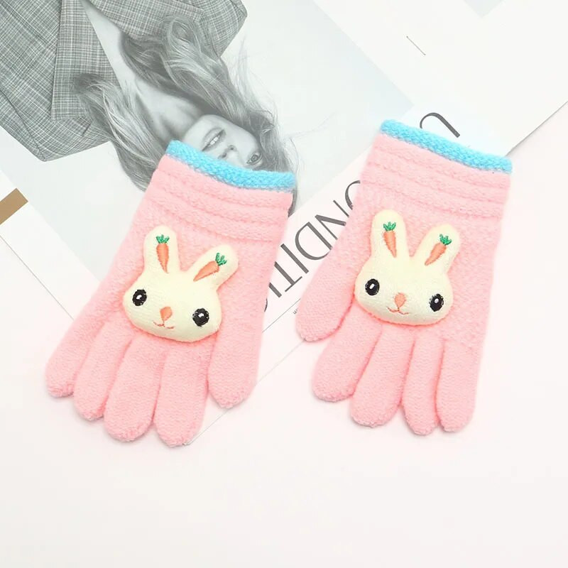 1-3 χρονών μωρό Χειμερινά γάντια χεριών Χοντρά πιο ζεστά πλεκτά γάντια χοντρά γάντια για παιδιά χαριτωμένα γάντια κινουμένων σχεδίων για αγόρια κορίτσια