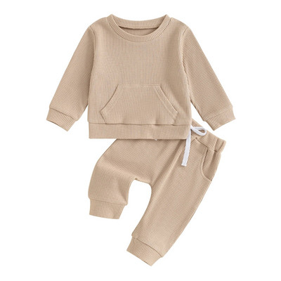 Citgeett Φθινοπωρινό νήπιο μωρό αγόρι κορίτσι παντελόνι σετ μακρυμάνικο φούτερ Ελαστική μέση στολή Φθινοπωρινά ρούχα