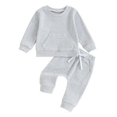 Citgeett Φθινοπωρινό νήπιο μωρό αγόρι κορίτσι παντελόνι σετ μακρυμάνικο φούτερ Ελαστική μέση στολή Φθινοπωρινά ρούχα