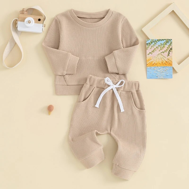 Citgeett Φθινοπωρινό νήπιο μωρό αγόρι κορίτσι παντελόνι σετ μακρυμάνικο φούτερ Ελαστική μέση στολή Φθινοπωρινά ρούχα