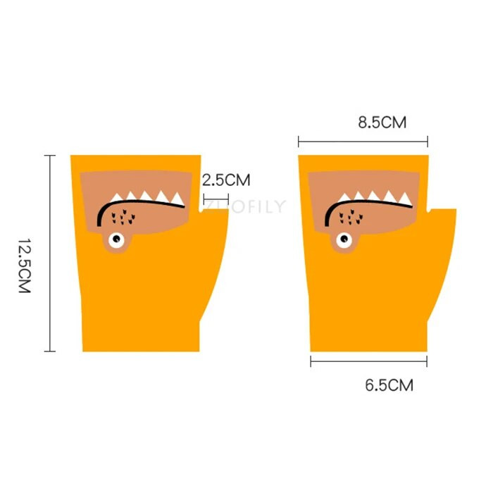 Γάντια μωρών κινουμένων σχεδίων Dinosaur Μαλακά χοντρά ζεστά νεογέννητα γάντια για κοριτσάκια αγόρια Χειμερινά βαμβακερά παιδικά γάντια για παιδιά για 6-10 ετών