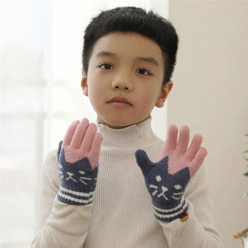 1 Ζευγάρι Lytwtw\'s Cartoon Kawaii Cat Cute Thicken ζεστό δέρας κοραλλιών μωρό αγόρια κορίτσια Γάντια Παιδικά χειμωνιάτικα γάντια