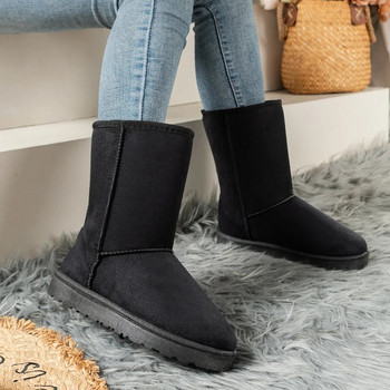 Γυναικεία παπούτσια σε έκπτωση Υψηλής ποιότητας Χειμερινά slip-on Mid-carf Γυναικείες μπότες Μόδα Solid casual μπότες χιονιού Μπότες πλατφόρμας μεγάλου μεγέθους