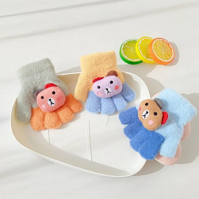 Multifilmid Beebikindad Talvised soojad Lapsed Kindad Tüdrukud Poisid Paks fliis Kootud Labakindad Väikelapsed Kindad Talvised Aksessuaarid lastele