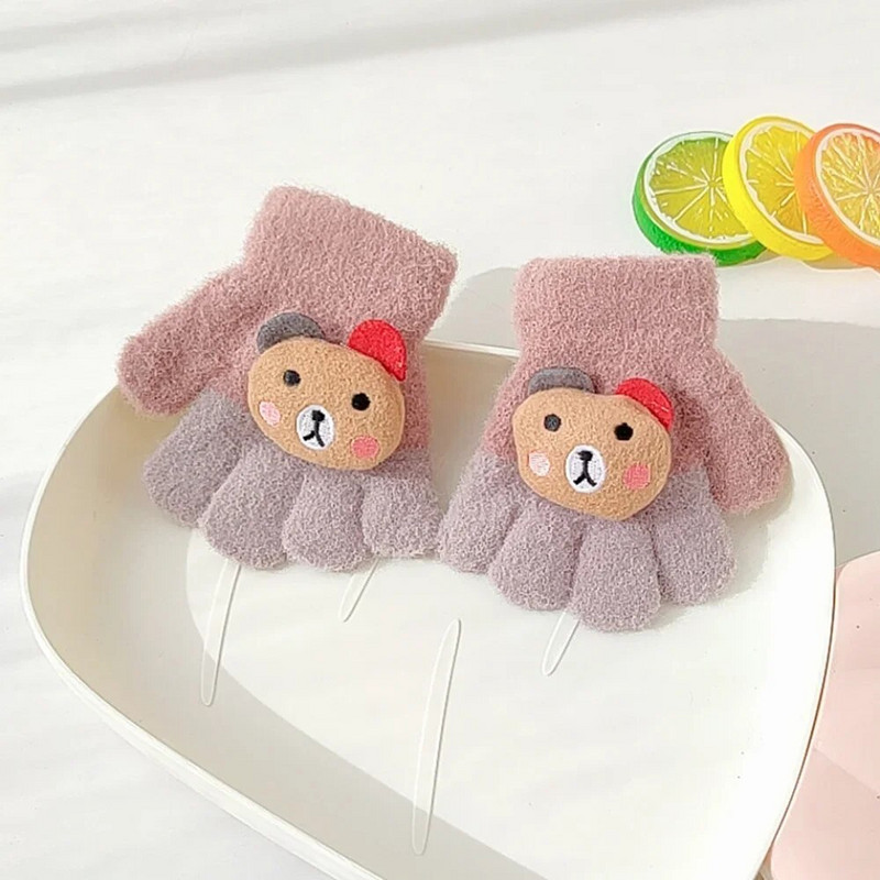 Multifilmid Beebikindad Talvised soojad Lapsed Kindad Tüdrukud Poisid Paks fliis Kootud Labakindad Väikelapsed Kindad Talvised Aksessuaarid lastele