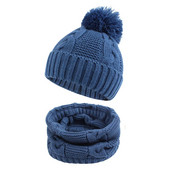 Pălărie caldă de iarnă pentru copil mic Eșarfă eșarfă răsucită Beanie cu pompon pentru fetițe șapcă drăguță pălărie tricotată pentru sugar băiat