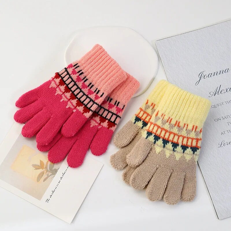 5-12-aastastele lastele Kindad Täissõrmed Labakindad Lastele Kindad Soojad Talvised Laste Labakindad Jõulukingitus перчатки детские