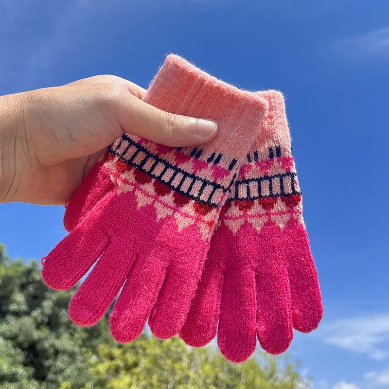 5-12-aastastele lastele Kindad Täissõrmed Labakindad Lastele Kindad Soojad Talvised Laste Labakindad Jõulukingitus перчатки детские