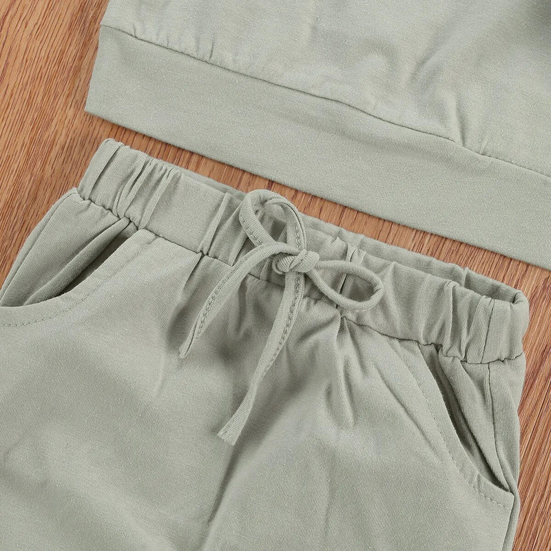 Citgeett Φθινοπωρινό Solid 0-24M Παιδικά Βρεφικά Αγόρια Κοριτσίστικα Ρούχα Ανοιξιάτικα Νεογέννητα Φούτερ Μπλούζες+Παντελόνια Βαμβακερά casual αθλητικές φόρμες