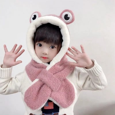 Χειμωνιάτικο ζεστό παιδικό κασκόλ 1 για αγόρια και κορίτσια βελούδινο 1-10 ετών Baby Cute Ears Rabbit Αντιανεμικό καπέλο προστασίας αυτιών Δωρεάν αποστολή