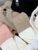 Χειμωνιάτικο ζεστό παιδικό κασκόλ Σετ καπέλων για αγόρια κορίτσια Πλεκτό καπέλο μπερέ Κασκόλ χιαστί συνονθύλευμα 2 τεμαχίων σετ 1-5Τ Παιδικά Bebe Mufflers