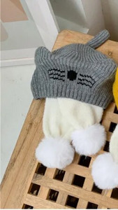 Χειμωνιάτικο ζεστό παιδικό κασκόλ Σετ καπέλων για αγόρια κορίτσια Πλεκτό καπέλο μπερέ Κασκόλ χιαστί συνονθύλευμα 2 τεμαχίων σετ 1-5Τ Παιδικά Bebe Mufflers