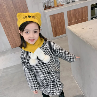 Χειμωνιάτικο ζεστό παιδικό κασκόλ Σετ καπέλων για αγόρια κορίτσια Πλεκτό καπέλο μπερέ Κασκόλ χιαστί συνονθύλευμα 2 τεμαχίων σετ 1-5Τ Παιδικά Bebe Mufflers