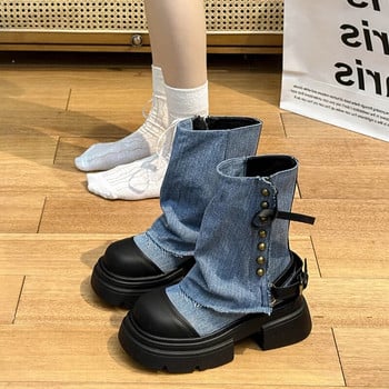 Χειμώνας 2023 Γυναικείες γυναικείες μονόχρωμες γυναικείες μπότες με μονόχρωμο γυναικείο μποτάκι, κομψές κοντές μπότες