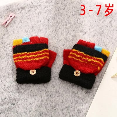 Lastele soojad labakindad talvepaksud lastekindad armsad multifilmid kootud klapiga kindad tüdrukutele poistele варежки детские зимние