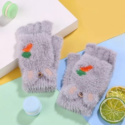 Lastele soojad labakindad talvepaksud lastekindad armsad multifilmid kootud klapiga kindad tüdrukutele poistele варежки детские зимние