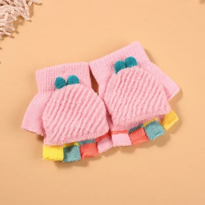 Lastele soojad labakindad talvepaksud lastekindad armsad multifilmid kootud klapiga kindad tüdrukutele poistele варежки детские зимние