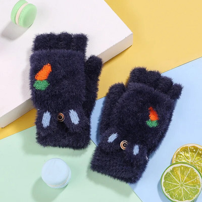 Lastele soojad labakindad talvepaksud lastekindad armsad multifilmid kootud klapiga kindad tüdrukutele poistele варежки детские зимние