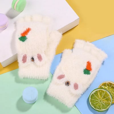 Lastele soojad labakindad talvepaksud lastekindad armsad multifilmid kootud klapiga kindad tüdrukutele poistele варежки детские зимние