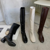 Pantofi Cizme de modă Femeie Botine cu toc mic Botine cu vârf rotund Cizme dama-femei Punk Cauciuc Toc înalt Toamnă Femei