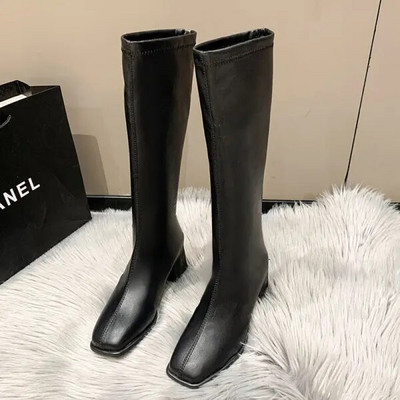 Pantofi Cizme de modă Femeie Botine cu toc mic Botine cu vârf rotund Cizme dama-femei Punk Cauciuc Toc înalt Toamnă Femei