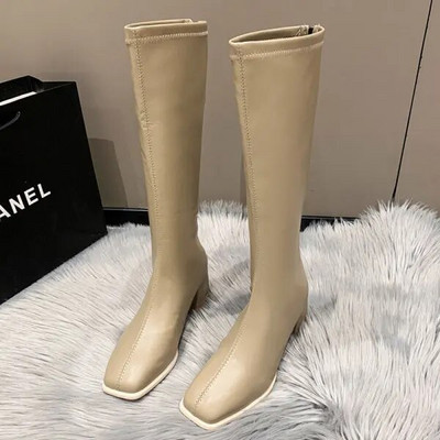 Pantofi Cizme de modă Femeie Botine cu toc mic Botine cu vârf rotund Cizme dama-femei Punk Cauciuc Toc înalt Toamnă Femei
