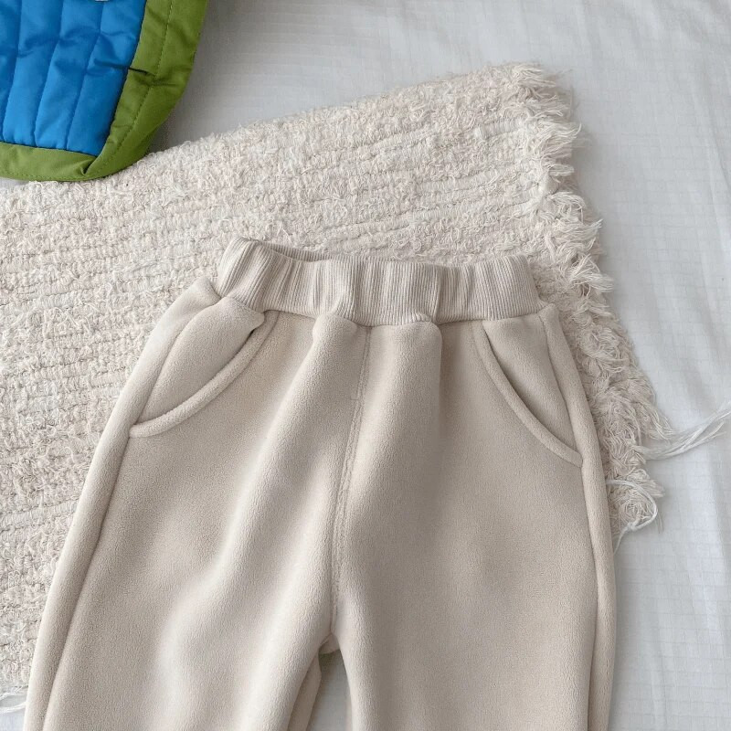Vastsündinud beebile tüdrukule poisile fliispüksid talvised imikud väikelapsed, keskmise vöökohaga püksid vabaaja soojad paksu põhjaga beebiriided 9M-5Y