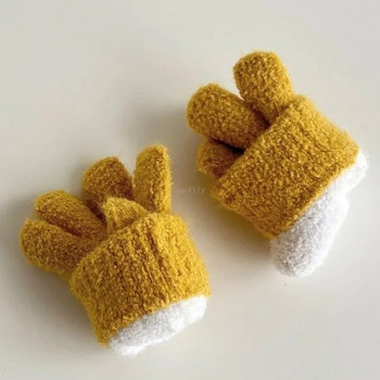 Παιδικά Χειμερινά Coral Fleece Ζεστά γάντια Thicken Kids Baby βελούδινα γούνινα γούνινα γάντια κορίτσια Φθινοπωρινό θερμαντήρα χεριών για 3-6 χρόνια
