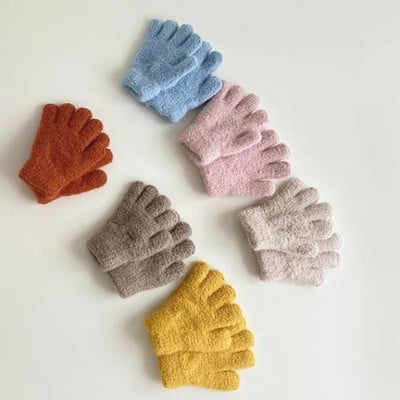 Παιδικά Χειμερινά Coral Fleece Ζεστά γάντια Thicken Kids Baby βελούδινα γούνινα γούνινα γάντια κορίτσια Φθινοπωρινό θερμαντήρα χεριών για 3-6 χρόνια