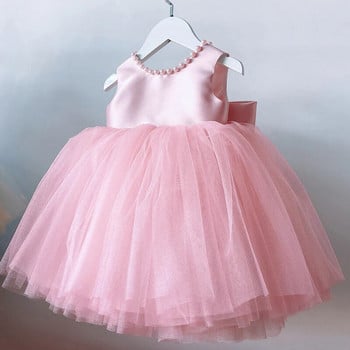 Ρούχα για κοριτσάκια 1ου γενέθλια εξώπλατο φιόγκο Χαριτωμένο μωρό βαπτιστικό φόρεμα Παιδικό γάμο Κομψό φόρεμα πριγκίπισσας για κορίτσια