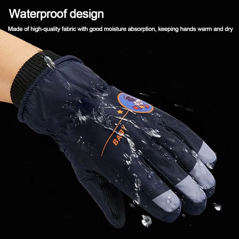 Snowboard pentru zăpadă Mănuși de schi pentru copii, impermeabile, îngroșate, mănuși de ciclism pentru copii, iarnă, caldă, rezistentă la vânt, pentru sport în aer liber