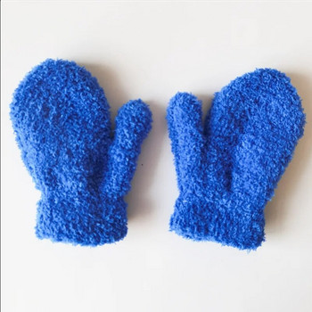 Λούτρινα παχύρρευστα ζεστά βρεφικά γάντια Παιδικά γάντια μαθητή μαθητή Χειμερινά γάντια Coral fleece Flip full Finger Gloves for 5-11Y Παιδικά γάντια