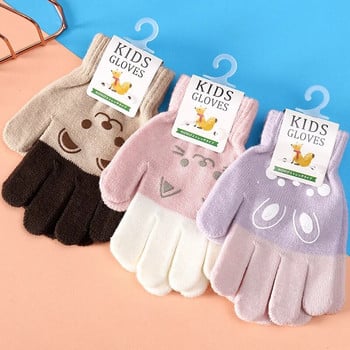 Χαριτωμένα παιδικά γάντια κινουμένων σχεδίων Χειμερινά χοντρά ζεστά πλεκτά γάντια μωρού με πλήρη δάχτυλα Κορεατική αρκούδα κουνέλι για παιδιά Παιδικά γάντια Guantes