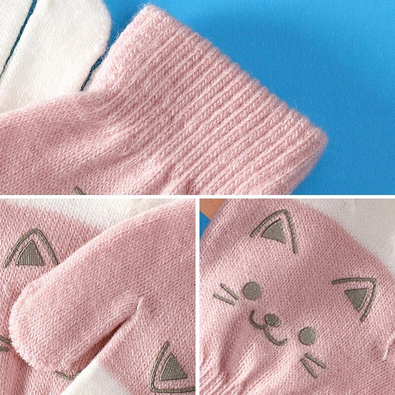 Mănuși drăguțe pentru copii din desene animate, iarnă, îngroșați, tricotate calde pentru bebeluși, mănuși cu degete pline, urs coreean, iepure, mănuși pentru copii, guante