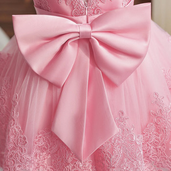 Βρεφικό φόρεμα για πάρτι χωρίς πλάτη Κομψό δαντέλα γενέθλια Vestidos Φιόγκο Γάμος Παιδική Πριγκίπισσα Παιδικό Φόρεμα για 1-5 Y Βρεφικά ρούχα