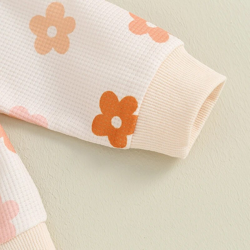 Citgeett primăvară copil fetiță haine de toamnă cu imprimeu de flori topuri cu mâneci lungi pantaloni cu talie elastică ținută ocazională costum de toamnă