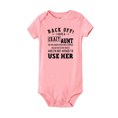 I Love My Crazy Aunt Printed Nou-Nascuta Fata Sugar Haine Vara Baby Boy Feta Body cu maneca scurta Love Aunt Cel mai bun cadou