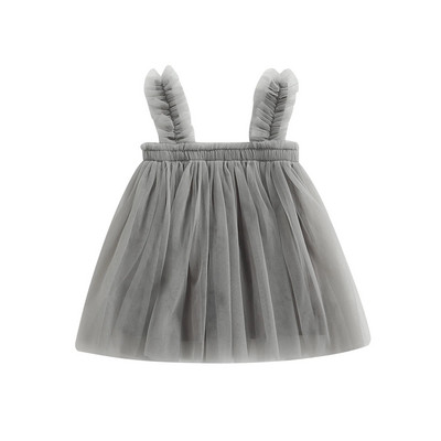 Kislány kisbaba tüll ruha, szép ujjatlan redőzött masszív nyári ruha buli szoknyás ruha gyerekeknek hercegnő keresztelő rózsaszín ruhák