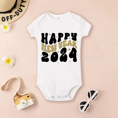 Detské body Hello 2024 Inant Romper Nový rok darček pre bábätká batoľatá s krátkym rukávom overal pre chlapcov a dievčatá oblečenie darček pre novorodencov