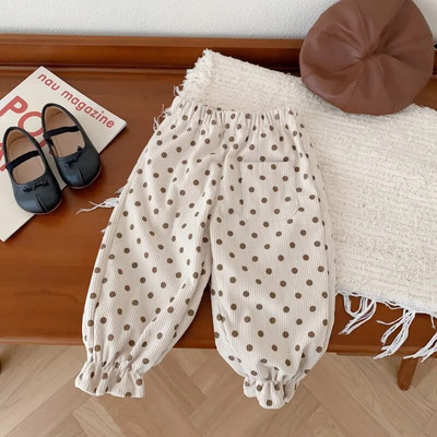 Παιδικό παντελόνι φθινοπώρου 2023 Νέο κοτλέ παντελόνι για κορίτσια Χαρέμι μόδας παντελόνι 0-5 ετών Casual παντελόνι Πουά παντελόνι για την άνοιξη