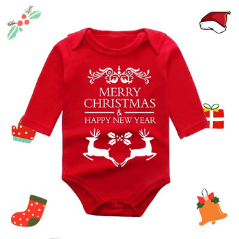 2023 Infant Newborn My First Christmas Rompers Baby Boys Girls Bodysuit Born Crawling μακρυμάνικα Jumpsuits Φεστιβάλ Δώρα