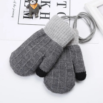 Thicken Plus Velvet Παιδικά Γάντια Χειμώνα Πλεκτά γάντια για μωρά αγόρια για κορίτσια Πλεκτά ζεστά συμπαγή γάντια για μωρά για βρέφη εξωτερικού χώρου