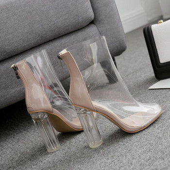 Фабриката вече предлага бърза разпродажба Модни дамски сандали с дишащ кристален ток с дебел ток, 42 ярда в наличност