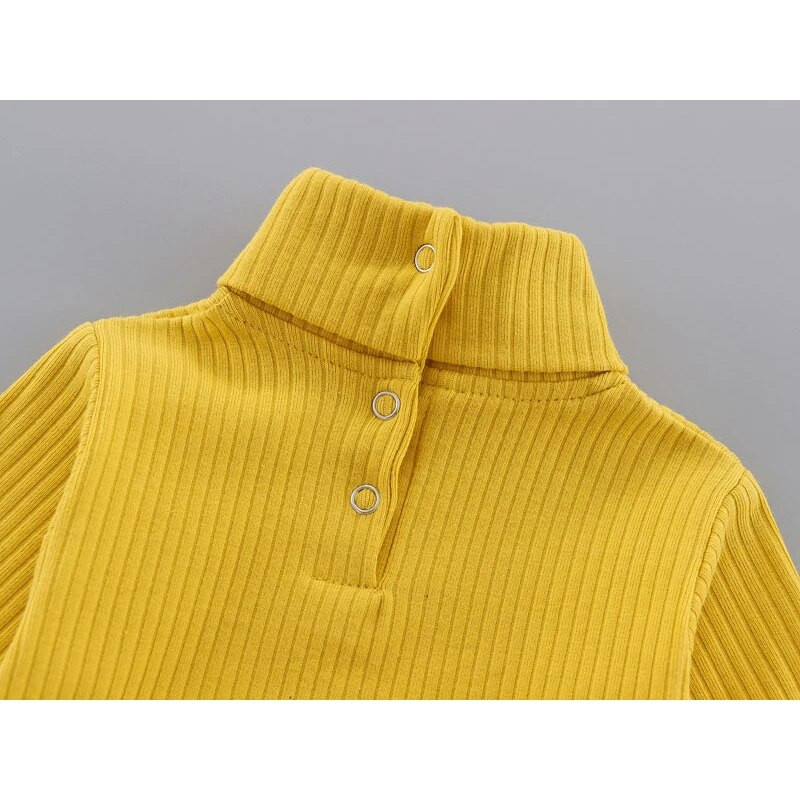 Βρεφική ρόμπα με ψηλό λαιμό με ράβδους με πλήρες μανίκι Φθινοπωρινή χειμερινή ολόσωμη φόρμα Elastic Rib Knitted Rompers Βρεφικά ρούχα