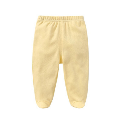 Ținută pentru bebeluși Pantaloni cu talie elastică pentru picior 100% bumbac Culoare uni 0-3-6-9-12 luni Nou-născut Bebeluși Băieți Fete Pantaloni