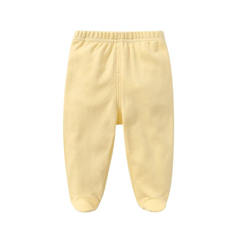 Imikuvarustus jalaga siduvad elastsed vööpüksid, 100% puuvillane ühevärviline 0-3-6-9-12 kuud vastsündinutele poistele tüdrukute püksid