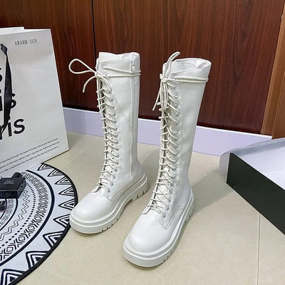 Ženske visoke čizme do bedara Crne modne crne punk gotičke seksi ženske čizme s platformom Motorističke čizme Ženske cipele na petu velika veličina 43